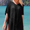 Women Beachsissi Cover Ups | Knitting Hollow Swimwear Cover Up Black