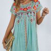 Women Beachsissi Printed Dress | Fashion Casual Printed Mini Dress Powderblue