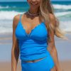 Women Beachsissi Tankini | Blue And Scolloped Ruched Tankini Set Dodgerblue