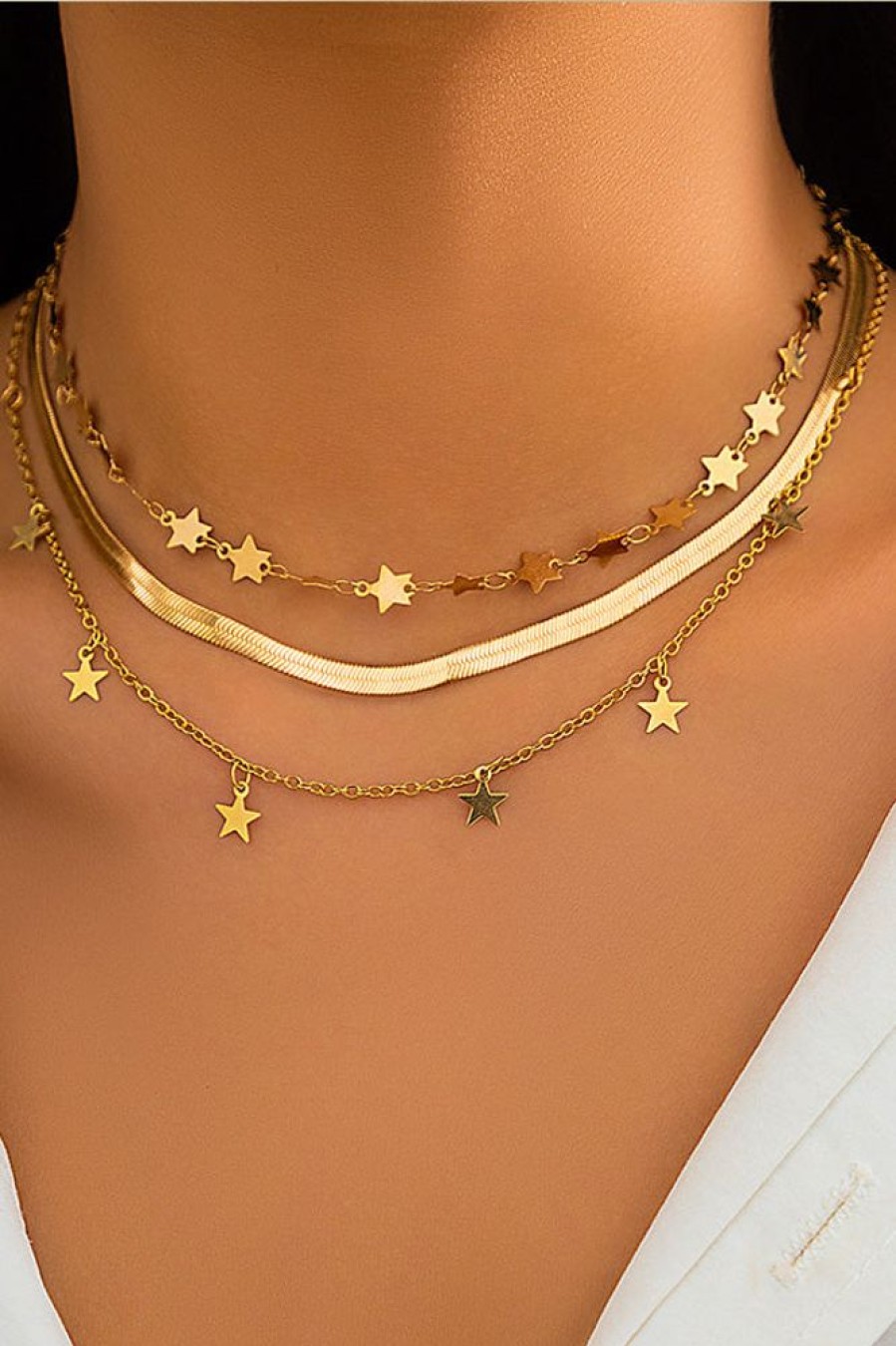 Women Beachsissi | Unique Style Star-Shaped Collarbone Necklace Gold