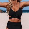 Women Beachsissi Bikini | And High Waist Tie Back Bikini Set Black