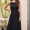 Women Beachsissi Casual Dress | Solid Color Sleeveless Casual Dress Black