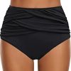 Women Beachsissi Swim Bottom | Cross Criss Front High Waist Swimpanty Black