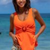 Women Beachsissi Tankini | Ring And Twist Floral Print Tankini Set Coral