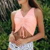 Women Beachsissi Bikini | Drawstring Front Dots Print Cute Bikini Set Pink