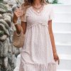 Women Beachsissi Printed Dress | Floral Print V Neck Mini Length Dress White