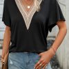 Women Beachsissi | V Neck Ruffle Sleeve Casual Tops Black