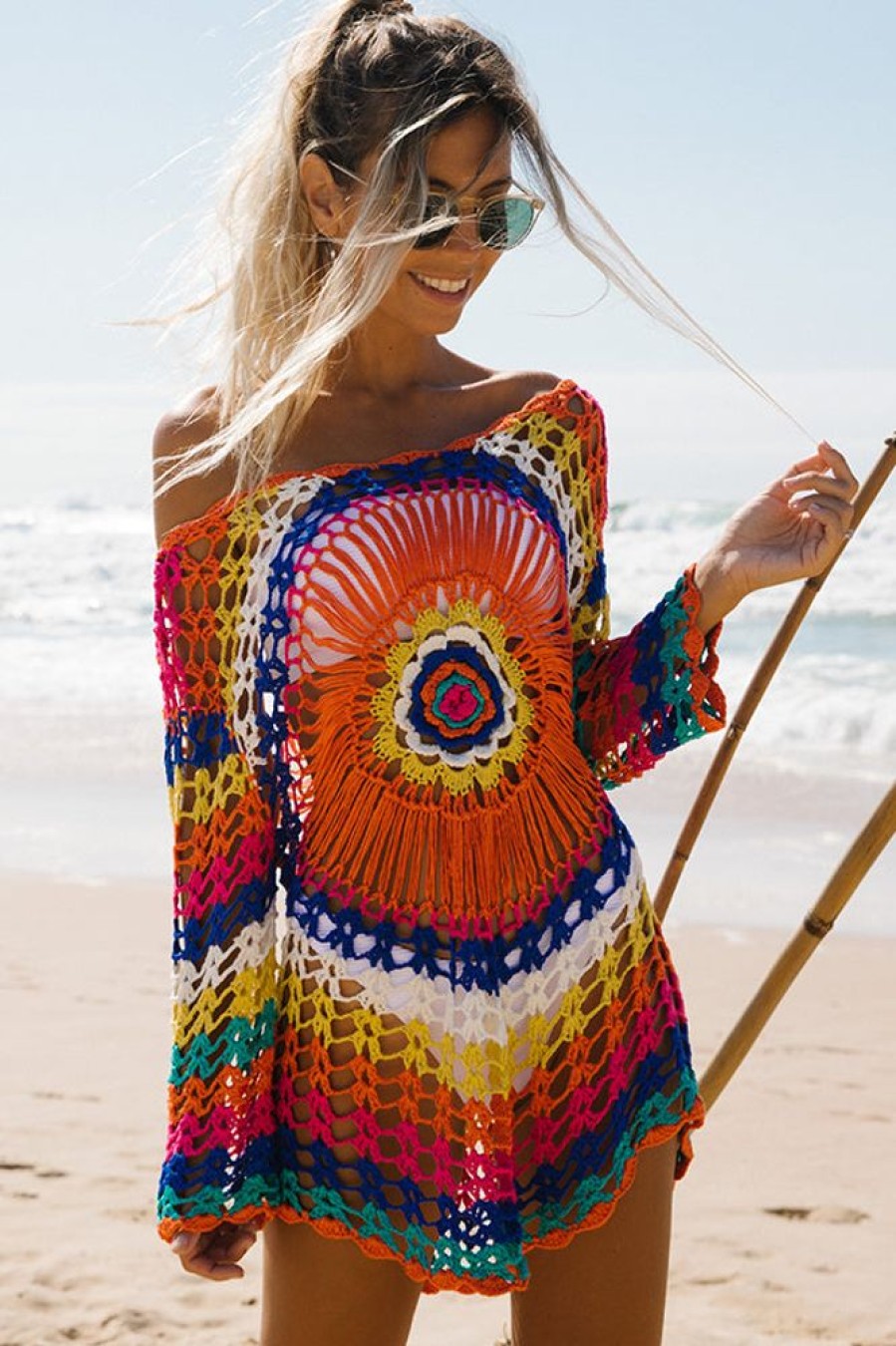 Women Beachsissi Cover Ups | Colorful Sun Protection Swimsuit Cover Up Darkorange