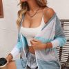 Women Beachsissi | Knitting Hoodie Zipper Casual Tops Lightskyblue