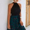 Women Beachsissi Printed Dress | Fashion Printed Patchwork Mini Dress Black