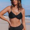 Women Beachsissi Bikini | Mesh Patchwork Solid High Waist Bikini Set Black