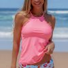 Women Beachsissi Tankini | Cute And Frill Floral Print Tankini Set Pink