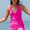 Women Beachsissi Tankini | Hotpink Cute Halter Neck Tankini Set Hot Pink