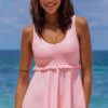 Women Beachsissi Tankini | Stringy Selvedge Ruffled Tankini Set Pink