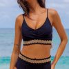 Women Beachsissi Bikini | Twist Patchwork High Waisted Bikini Set Black