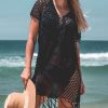 Women Beachsissi Cover Ups | V Nexk Tassel Hollow Swimwear Cover Up Black